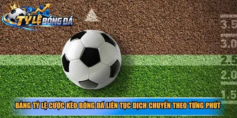 Bảng tỷ lệ cược kèo bóng đá liên tục dịch chuyển theo từng phút