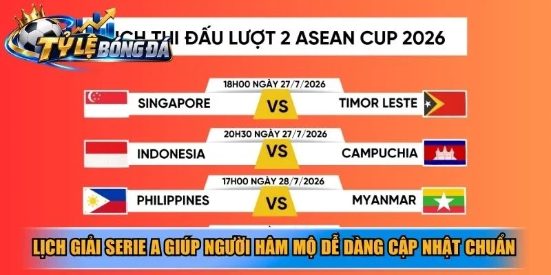 Lịch giải Serie A giúp người hâm mộ dễ dàng cập nhật chuẩn