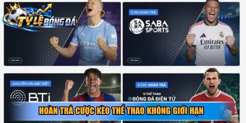 Hoàn trả cược kèo thể thao không giới hạn áp dụng thường xuyên