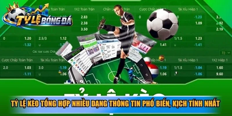 Tỷ lệ kèo tổng hợp nhiều dạng thông tin phổ biến, kịch tính nhất